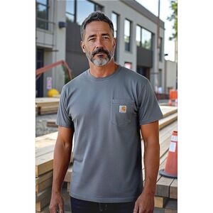 Carhartt K87 BLS Men's 2XL Regular Gray Cotton Pocket T Shirt Workwear